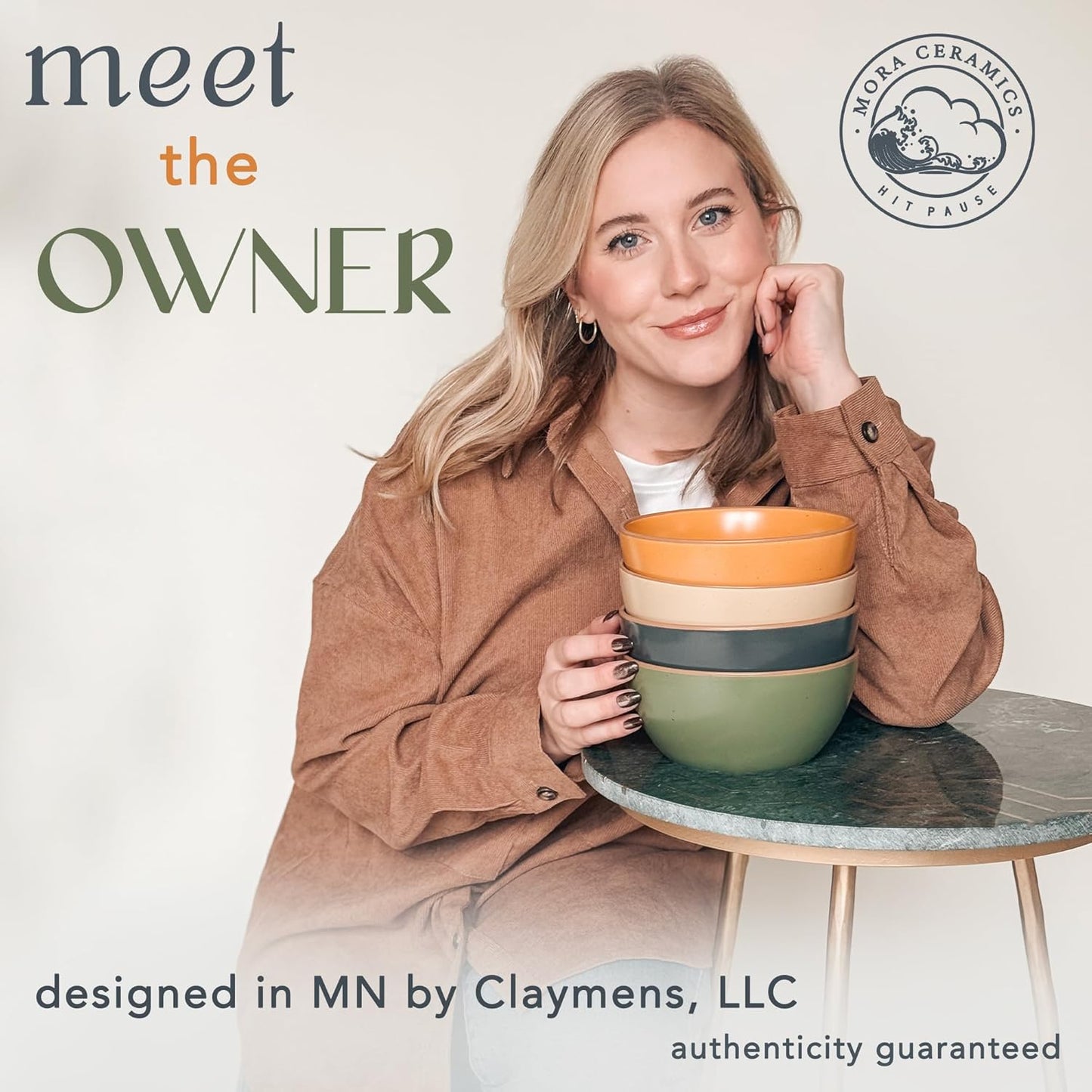 Mora Ceramic Artisan Matte Bowls For Kitchen 28oz - Bowl Set of 4 - For Cereal, Salad, Pasta, Soup, Dessert etc - Dishwasher, Microwave, and Oven Safe - For Breakfast, Lunch and Dinner - Safari Colors