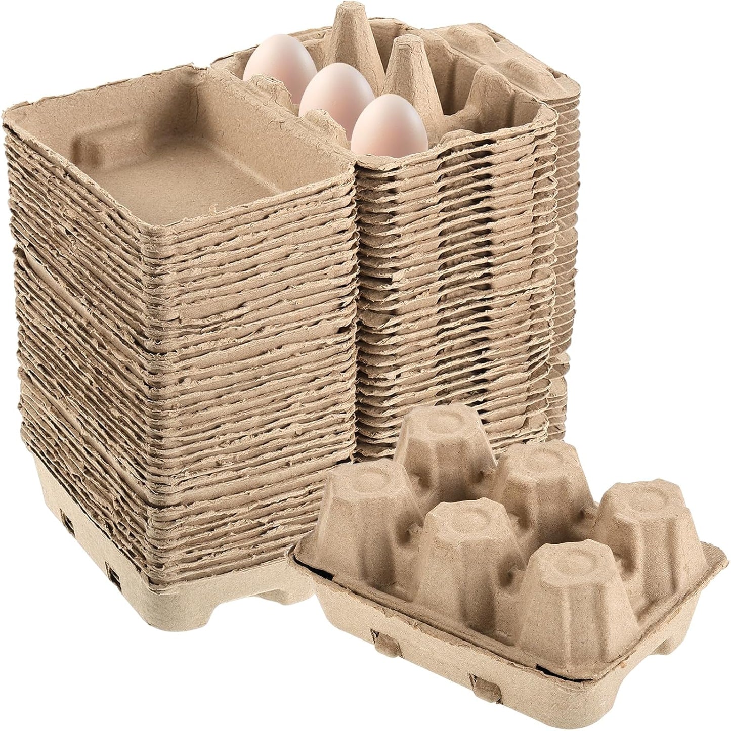 36 Pcs Jumbo Duck Egg Cartons Paper Goose Egg Cartons for Normal Size Geese Blank Natural Pulp Jumbo Eggs Container Holder Reusable for Six Duck Goose Hen Eggs