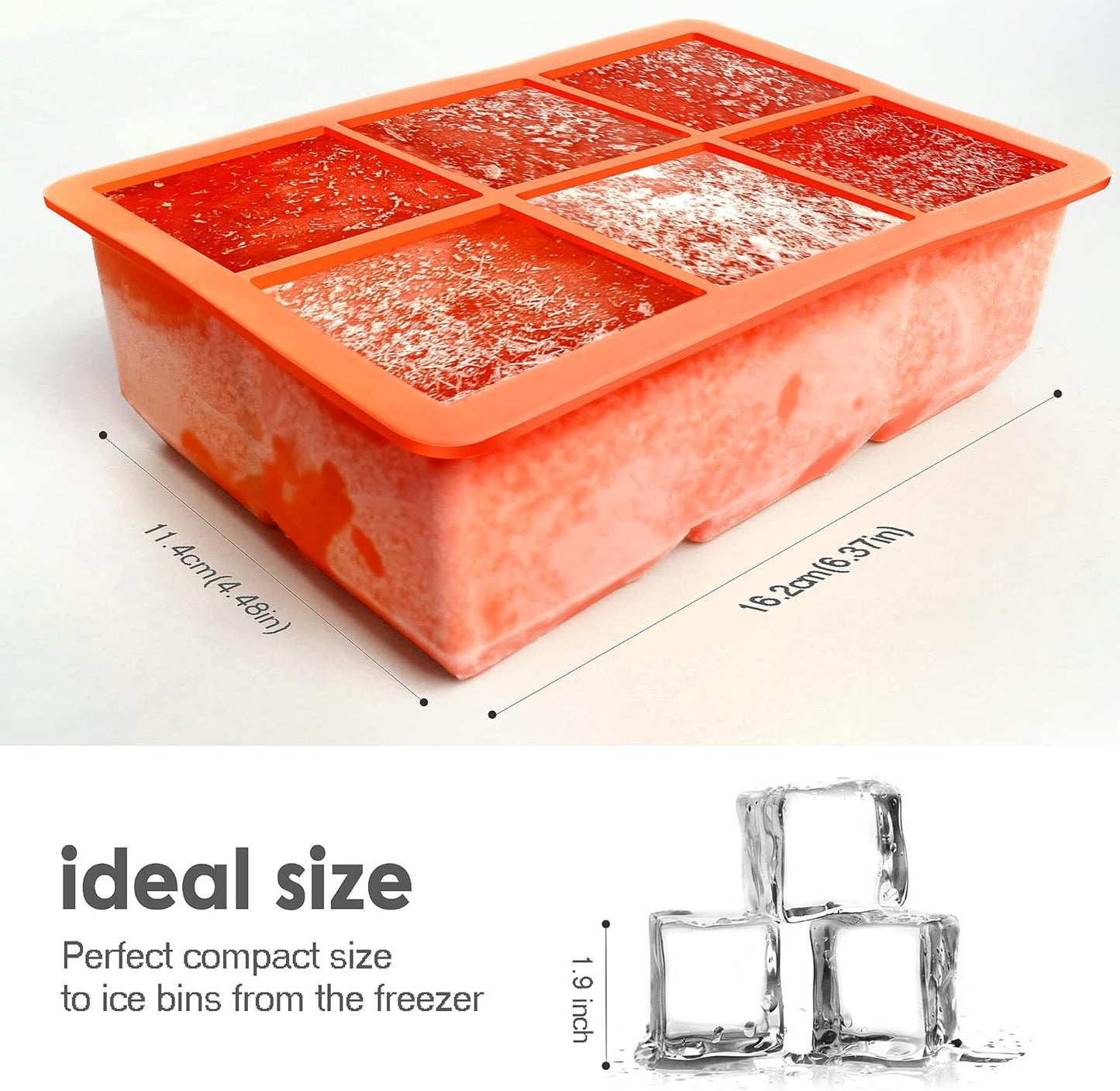 Silicone Ice Cube Trays 3 Pack - Large Size Silicone Ice Cube Molds with Leak Proof Removable Lid Square Ice Cube Tray And BPA Free for Cocktail,Whiskey, Stackable Flexible Ice