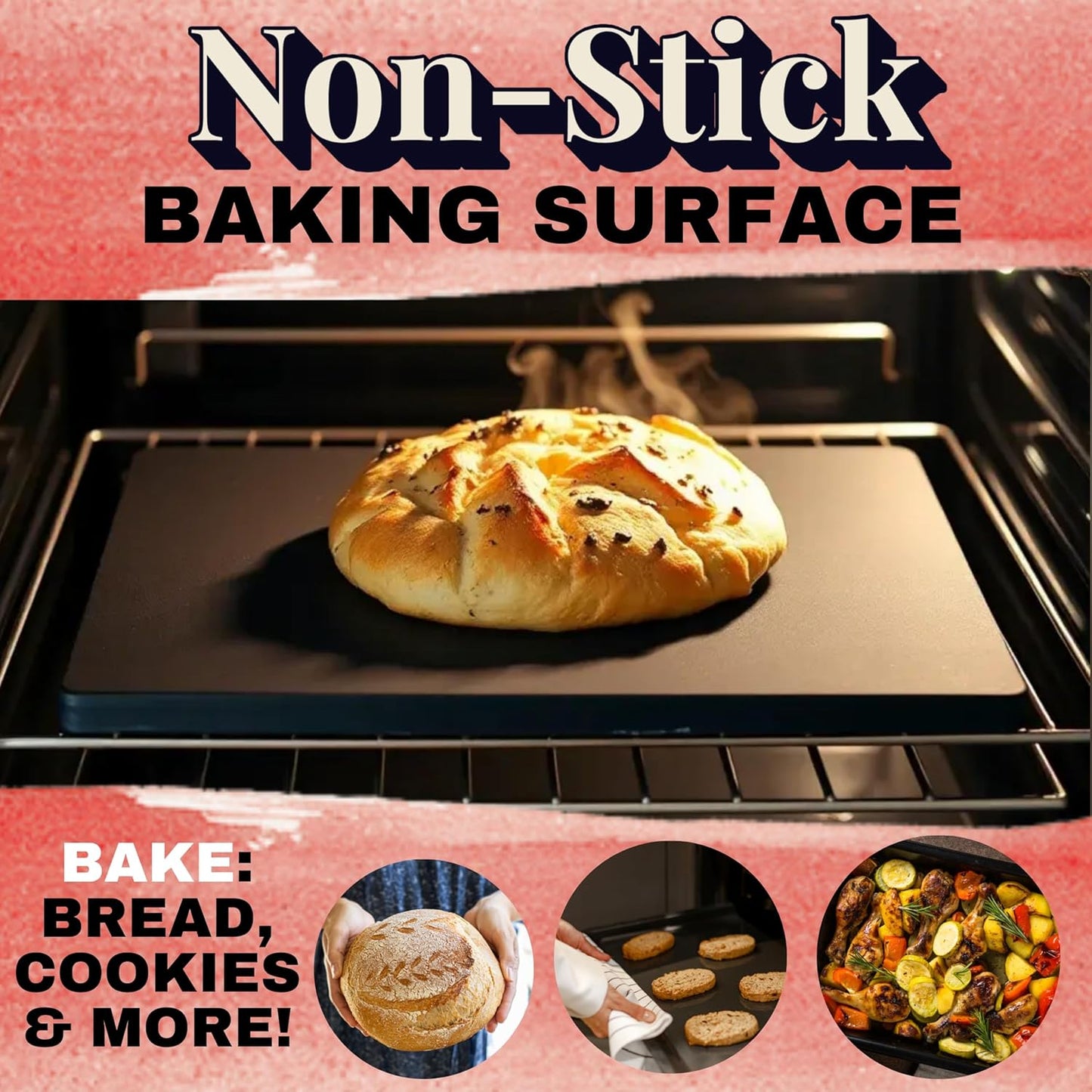 Reversible Ceramic Pizza Stone for Oven - Pizza Stones for Grill with Handles, Pizza Peel, Pizza Cutter, Dough Tool - Bread Baking Stone - 15 inch Ceramic Pizza Pan - Pizza Making Kit - Oven Stone