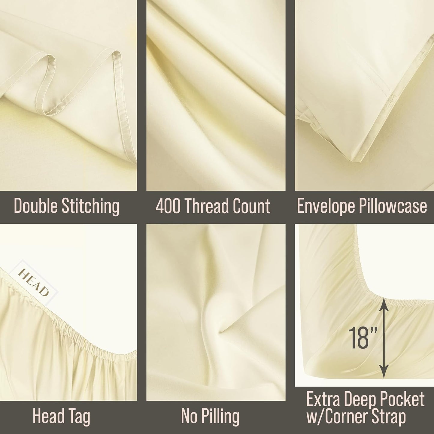 Bella Coterie Luxury Bamboo Viscose Cal King Size Sheet Set | 100% Organically Grown | Ultra Soft | Cooling for Hot Sleepers | 18" Deep Pocket [Lemonade]