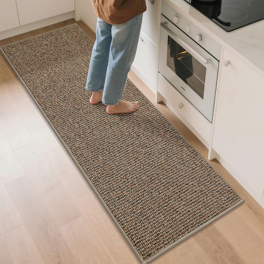 BEQHAUSE Kitchen Runner Rugs 24"x72", Non-Slip Kitchen Mats for Floor, Super Absorbent and Stain Resistant Kitchen Rug, Machine Washable Rugs for Kitchen, Hallway, Laundry & Sink, Taupe