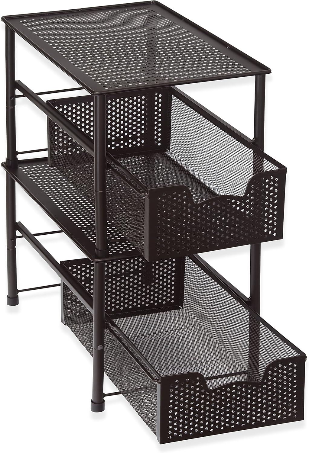 Simple Houseware Stackable Under Sink Cabinet Sliding Basket Organizer Drawer, Bronze