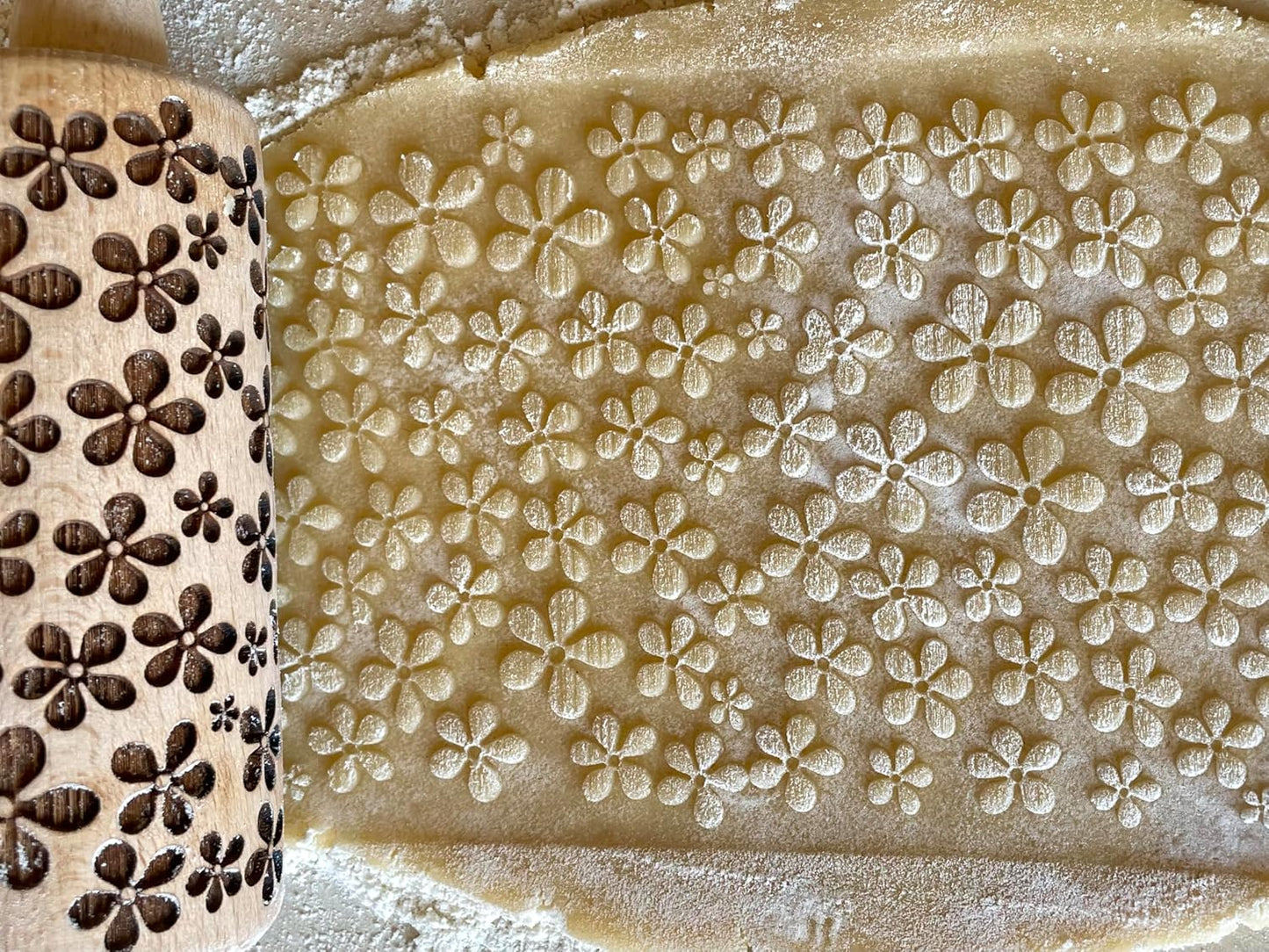 SUMMER 3 KID Rolling Pin SET. Wooden Laser Cut Mini Rolling Pins for cookies, play dough, salt dough or clay Butterfly, Music Flower by Algis Crafts