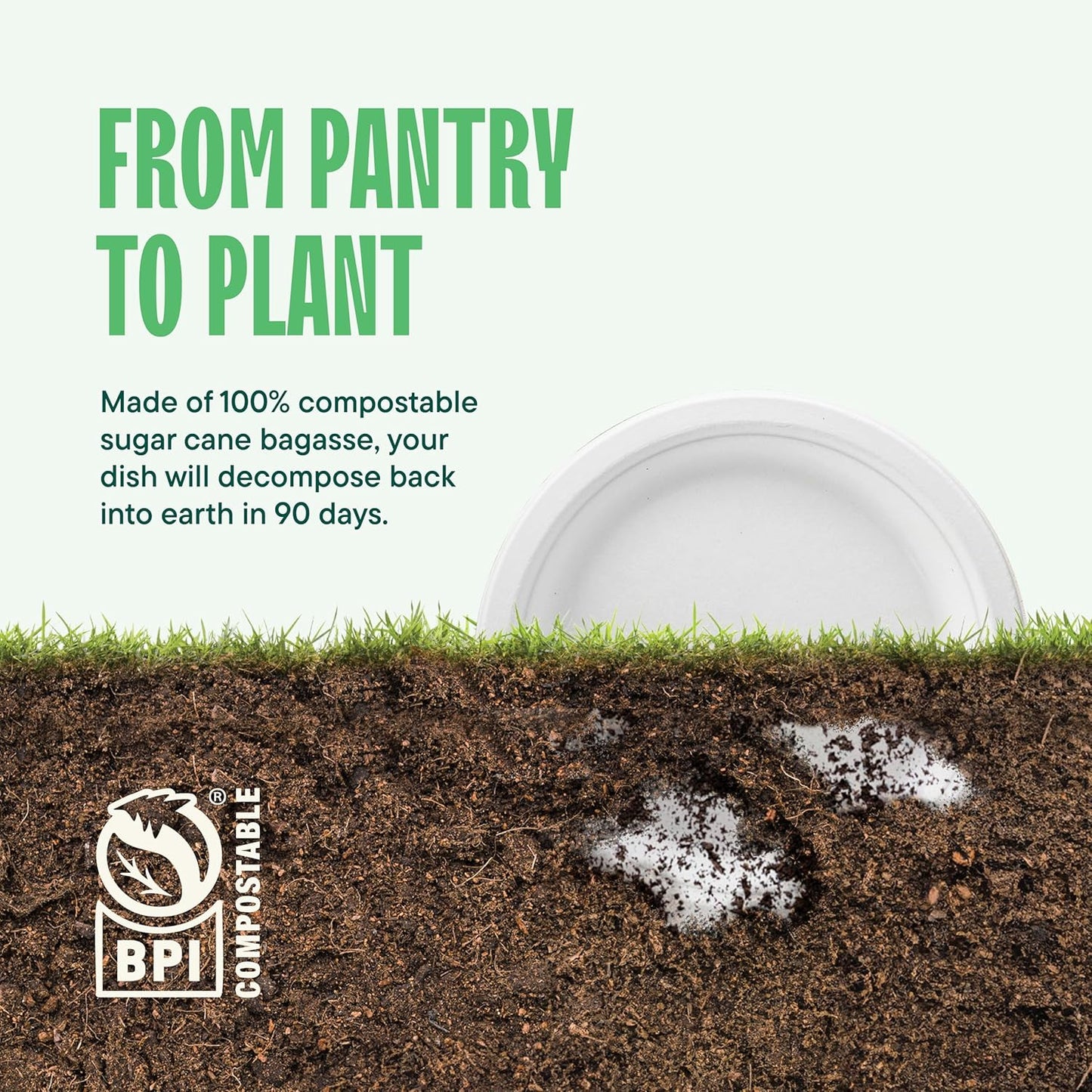 100% Compostable Paper Plates 7 Inch [1000 Count] Heavy-Duty Dessert Plates - Natural White Color Unbleached Bagasse - Eco-Friendly Disposable Biodegradable Sugarcane Plates - [Bulk Case 8/125 Pack]