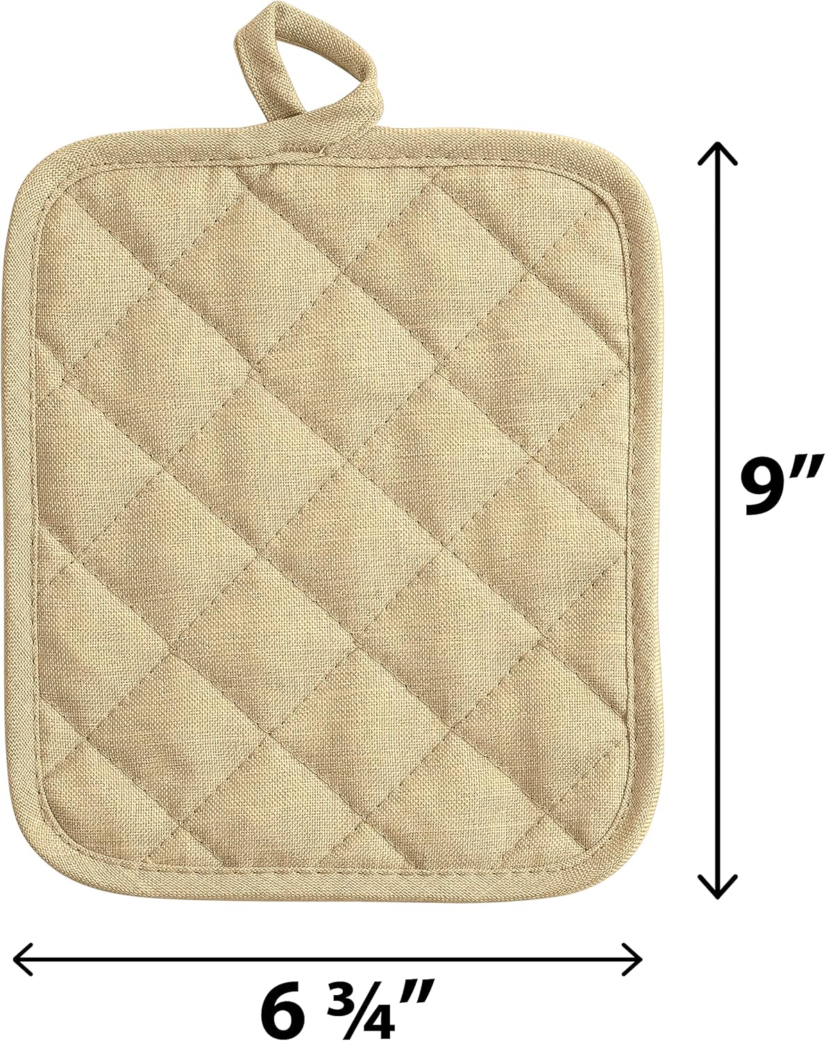 American Linen Pot Holders, Hot Pads, Table Pads for Kitchen and Dining Table, Non Slip Heat Resistant Hot Pot Holder (Sand, 4 Pack)