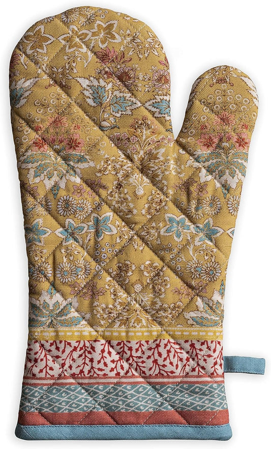 Maison d' Hermine Oven Gloves 100% Cotton Oven Mitt 7" x 13" with Loop Heat Resistant, BBQ, Cooking Gloves, Baking, Grilling, Kitchen, Handling Hot Pans Spring/Summer (Pack of 1, Marquise)