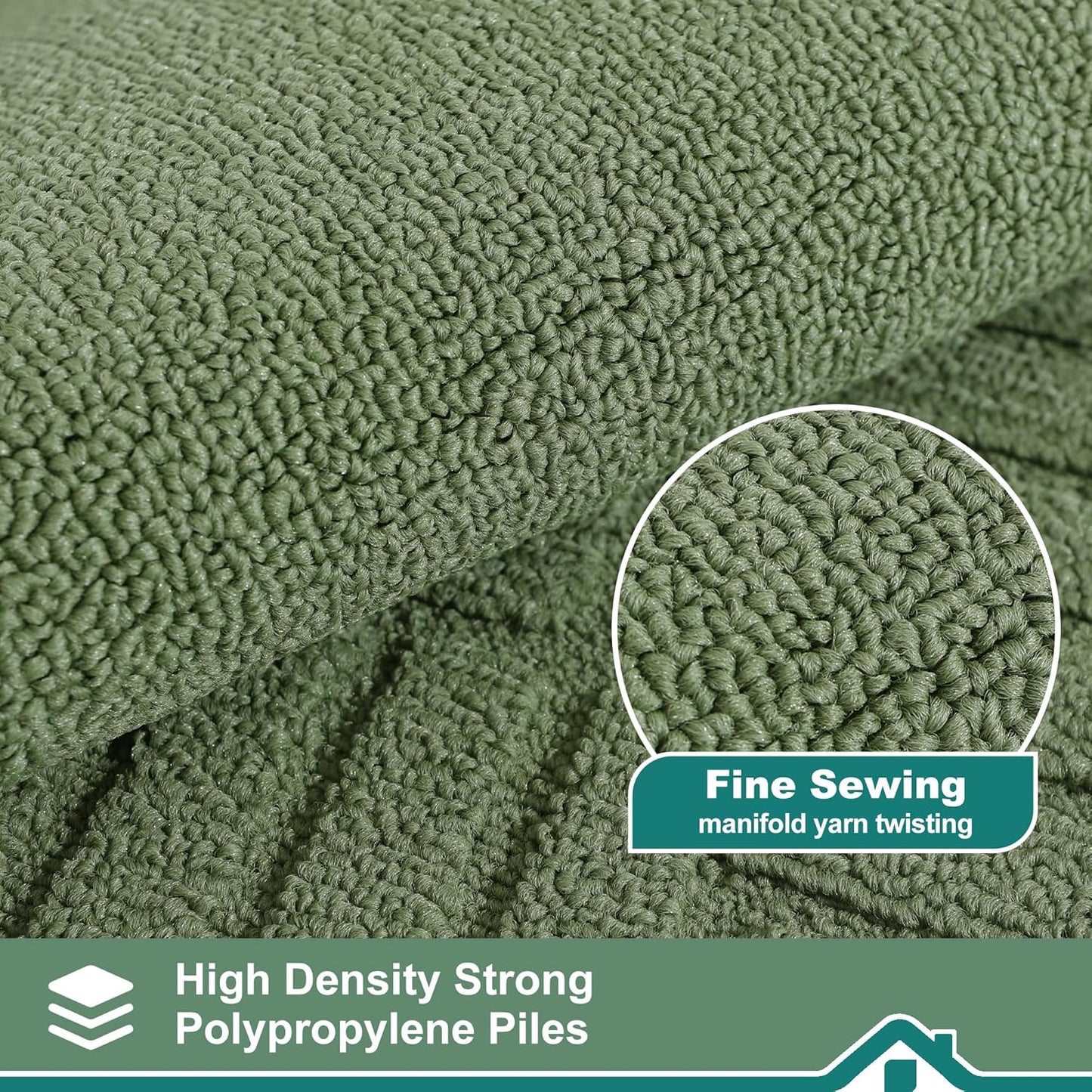 BEQHAUSE-Kitchen-Rugs-Non Slip-Kitchen-Mats-for-Floor Machine Washable Kitchen Rugs Absorbent Kitchen Carpet with TPR Non Skid Backing,Green, 24”x71”