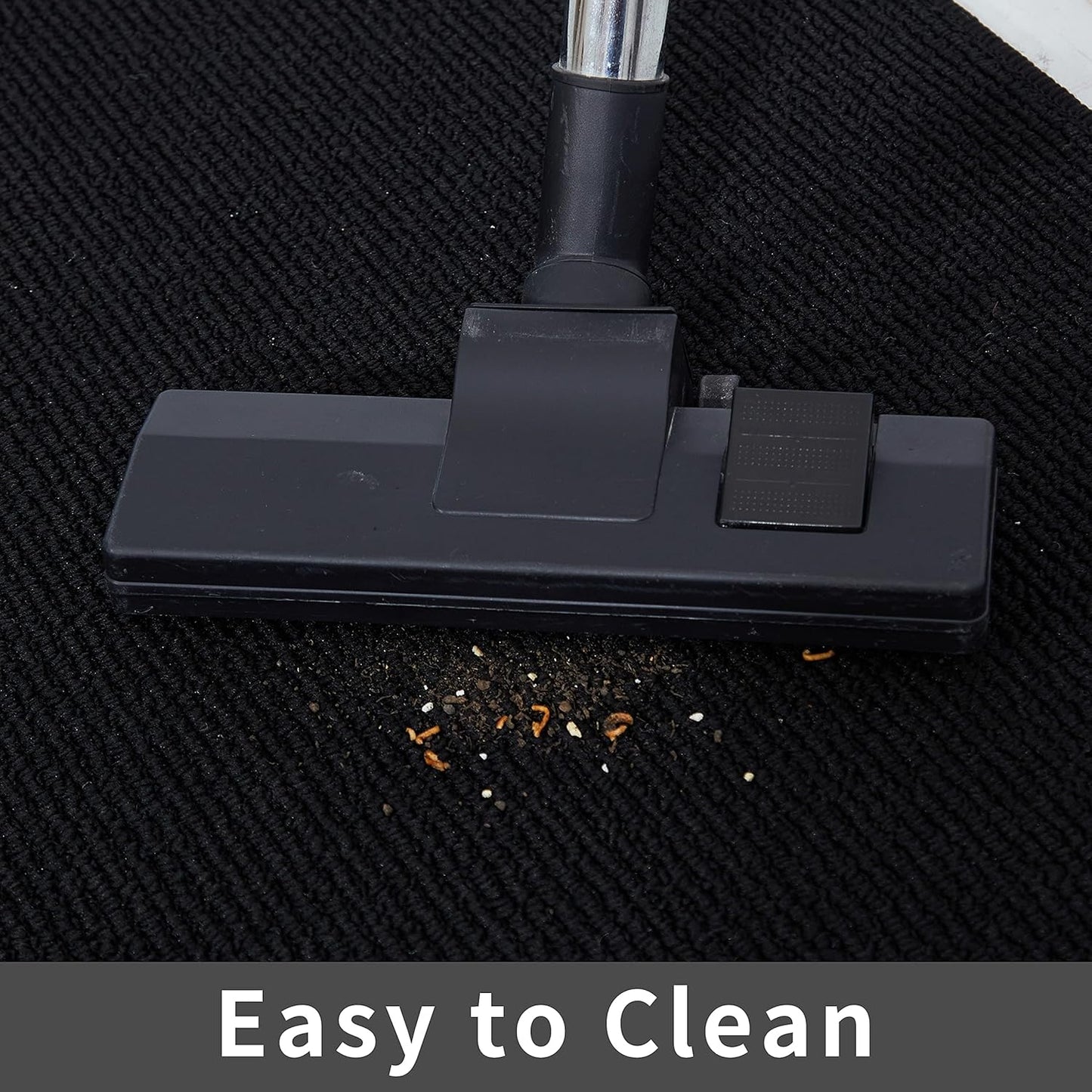 COSY HOMEER 24X60 Inch Kitchen Rug Mats Made of 100% Polypropylene Strip TPR Backing Soft Kitchen Mat Specialized in Anti Slippery and Machine Washable,for Kitchen, Floor,Black