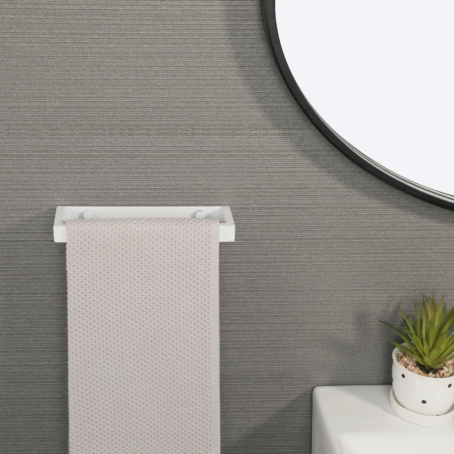 Alise Bath Towel Bar,Wall Mount Towel Holder Towel Rack Towel Hanger for Bathroom Lavatory,8 Inch SUS304 Stainless Steel Towel Rail,White Finish GJF020-W