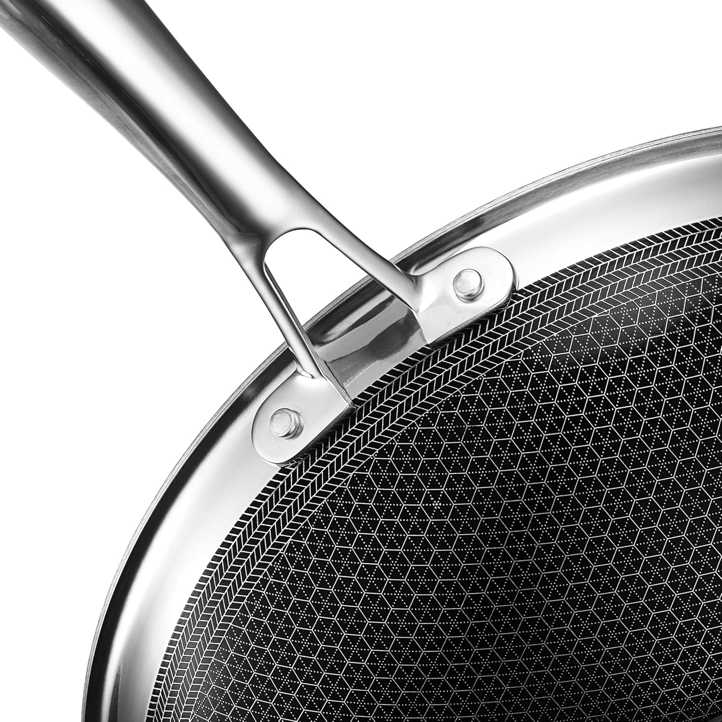 HexClad Hybrid Nonstick 12-Inch Wok, Stay-Cool Handle, Dishwasher-Friendly, Oven-Safe Up to 900°F, Induction Ready, Compatible with All Cooktops