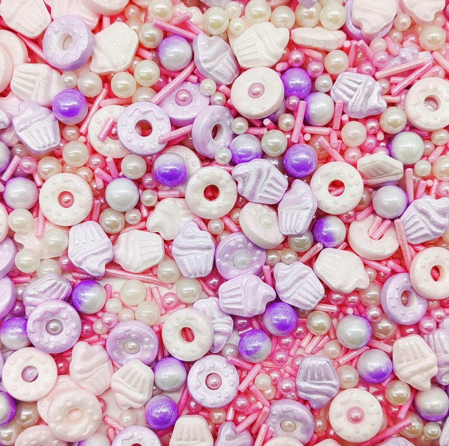 Doughnut Sprinkles Candy Mix Size Edible Pearls Cake Decorations Cupcake Toppers Cookie Decorating Perfect for Wedding Party Valentine Halloween Christmas Supplies 4.58OZ