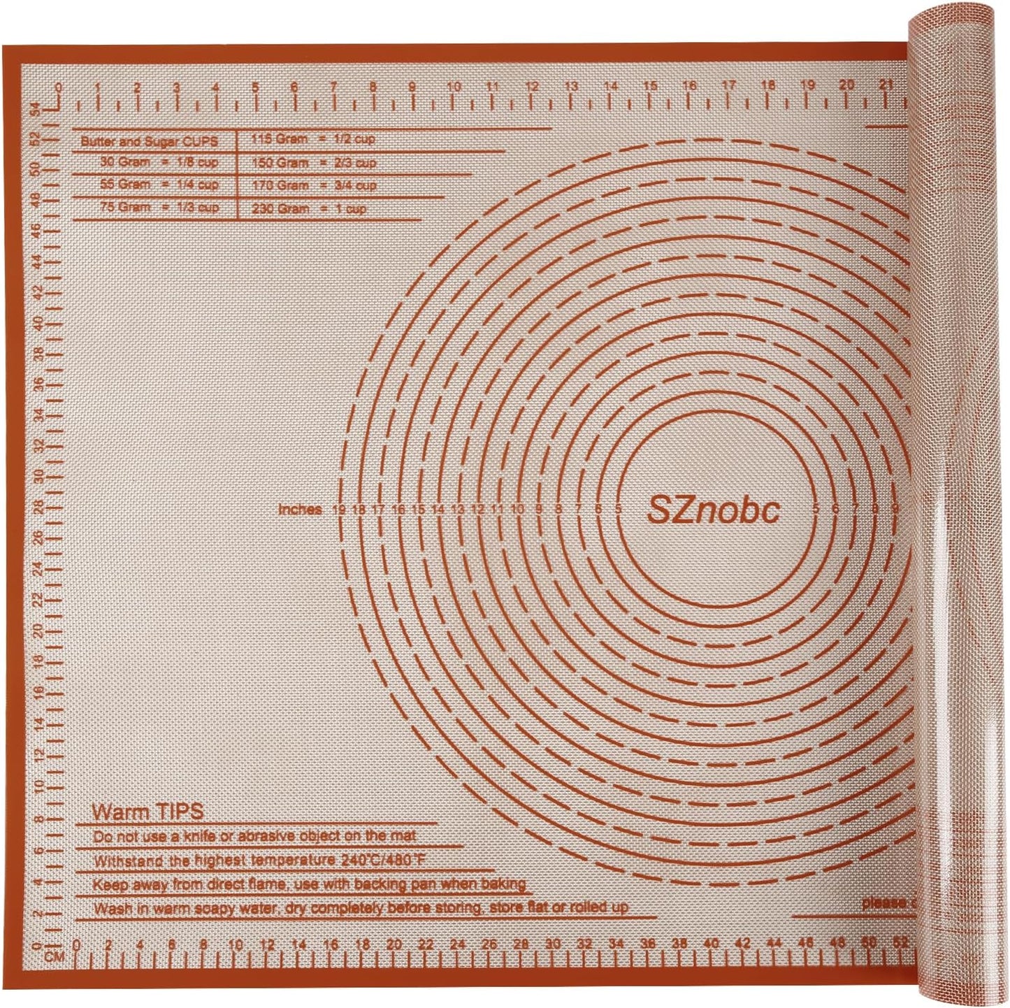 Non-slip Silicone Pastry Mat 36''By 24'' Nonstick Baking Mats Extra Large Counter Mat for Dough Rolling, Pastry, Pie Crust, Fondant, Cookies, Bread, Pasta, Pizza Mat