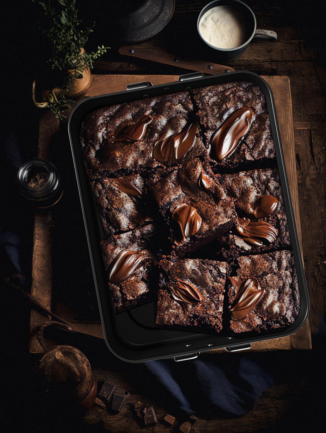 CHEFMADE Large Roasting Pan, 16-Inch Turkey Roasting Pan with V Rack, Nonstick Baking Pan for Lasagna Vegetable and Meat 16.3" x 12.52" x 3.11"