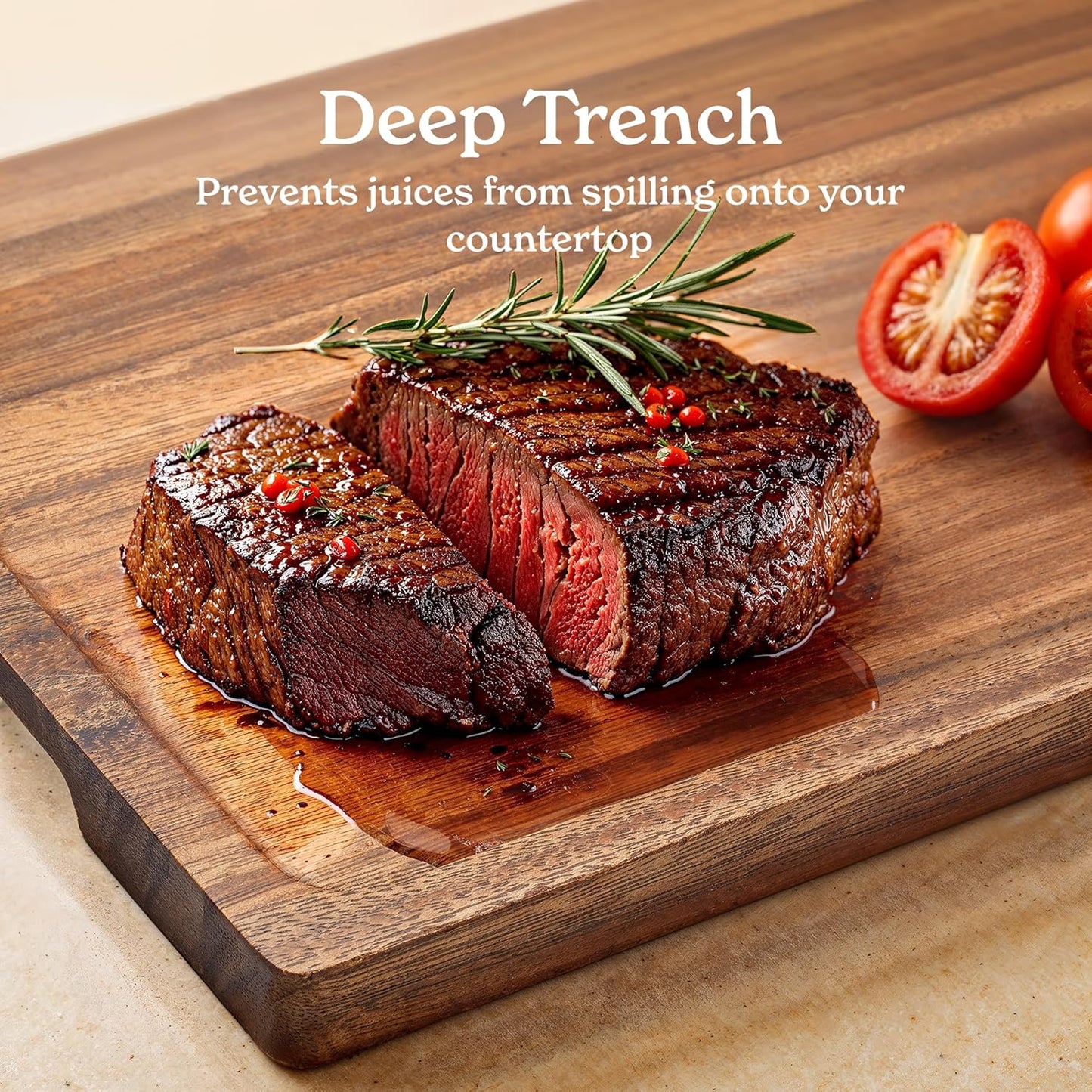 SMIRLY Walnut Wood Cutting Boards for Kitchen, Set of 3 Large - Small, Walnut Wooden Cutting Board Set with Deep Juice Grooves, Non Toxic Serving Tray