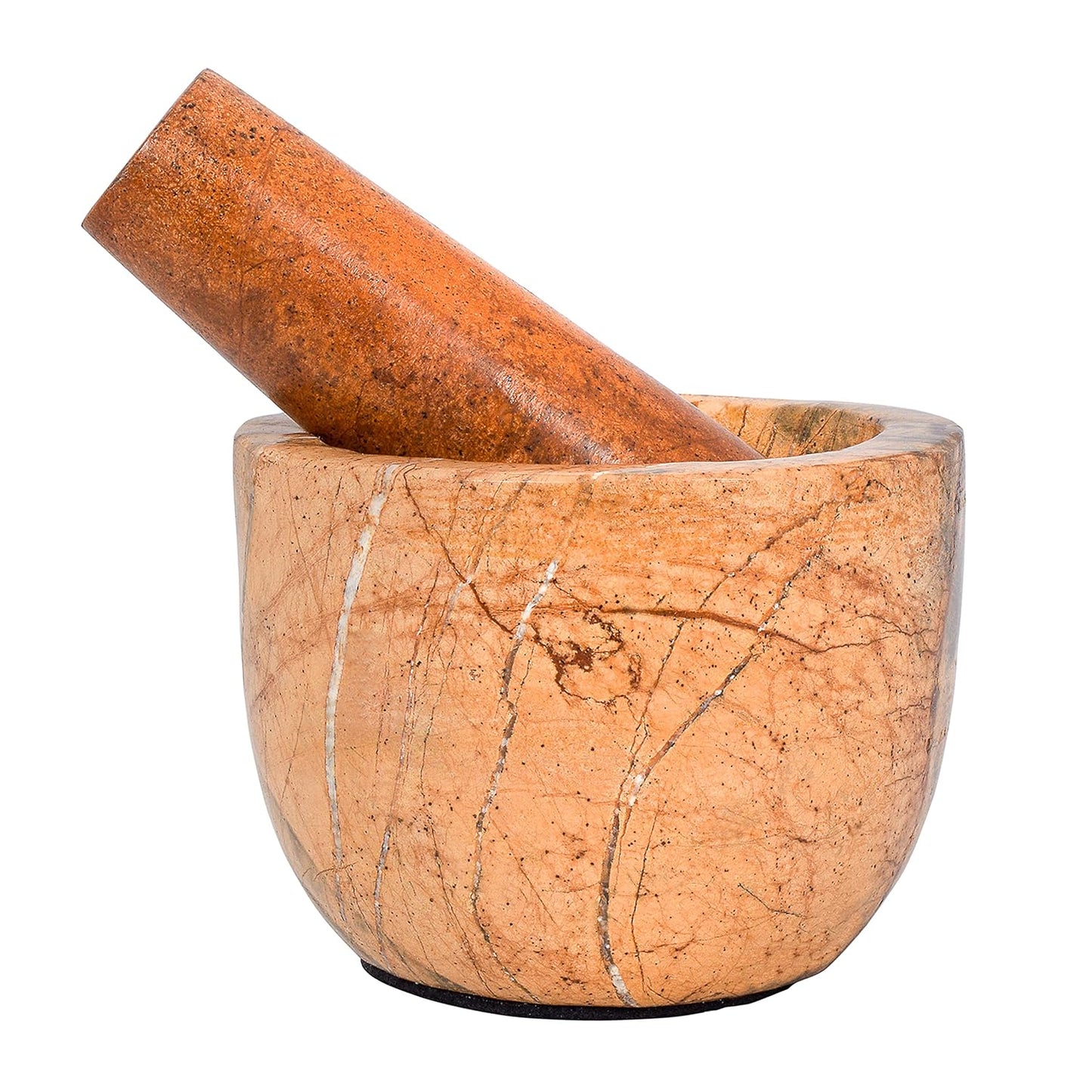 Mortar and Pestle, Made of Heavy Duty Polished Hard Stone, Natural Stone Grinder for Spices, Pastes, Herbs, Seasoning etc. (Bidasar)