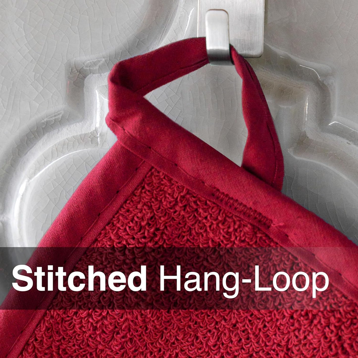 RITZ Terry Potholder & Hot Pad: Unparalleled Heat Resistant, Durable 100% Cotton – Ergonomically Designed for Optimal Grip – Easy-Care Machine Washable – 2-Pack, Paprika