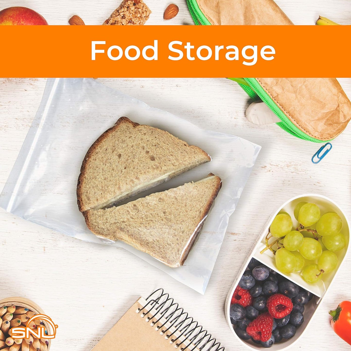 SNL | 6" X 9" - 2 MIL - 1,000 Bags | Medium | Strong | Zipper Lock Reclosable, Clear, Disposable, Plastic Bags, For Food and Storage