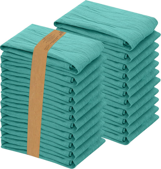 RUVANTI Flour Sack Towels 36 Pack 28x28 Inch, 100% Cotton Tea Towel, Reusable, Machine Washable, Absorbent BarTowels - Dish Cloth Perfect for Drying Dishes & Cleaning - Turquoise