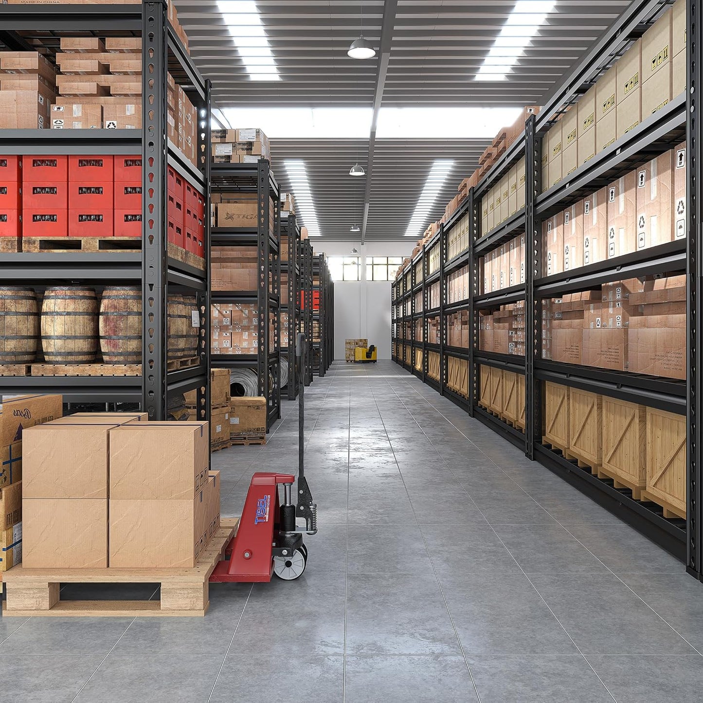 REIBII 48" W Garage Shelving 3000LBS Metal Shelving Heavy Duty Storage Shelves Adjustable Metal Shelf Industrial Pantry Shelves for Warehouse Garage Basement 48" W x 24" D x 72" H