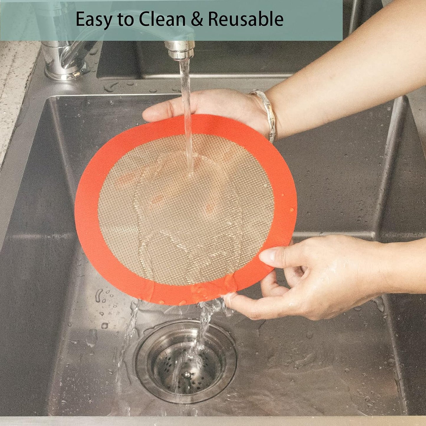 Silicone Baking Mats, 2 PCS Round Silicone Mats for 9 Inch Cake Pan, Non-Stick Reusable Cookie Sheet Liners for Baking Pans for Cake/Bread/Pizza/Macaron/Pastry/Cookie/Bun/Pie