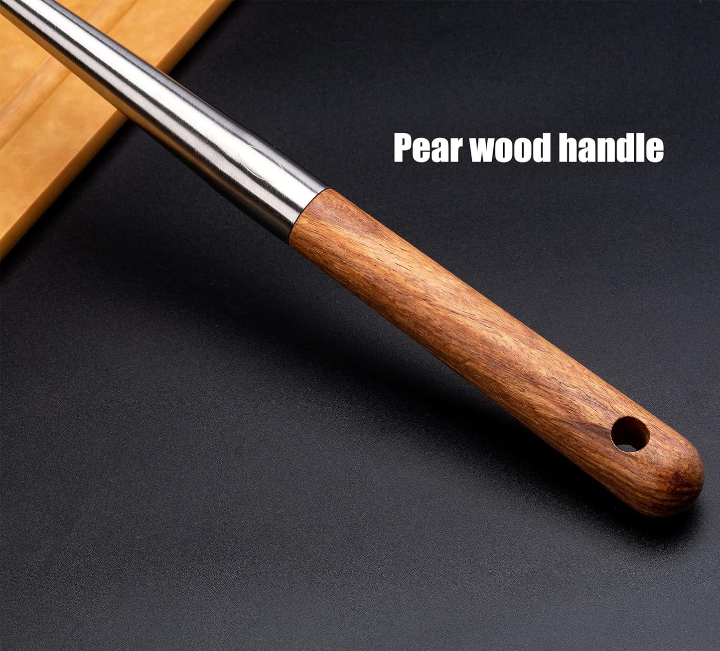 FJNATINH Solid 304 Stainless Steel Skimmer Slotted Spoon Colander Strainer Ladle for Cooking and Frying, Kitchen Utensils Wire Strainer Pasta Strainer Spoon