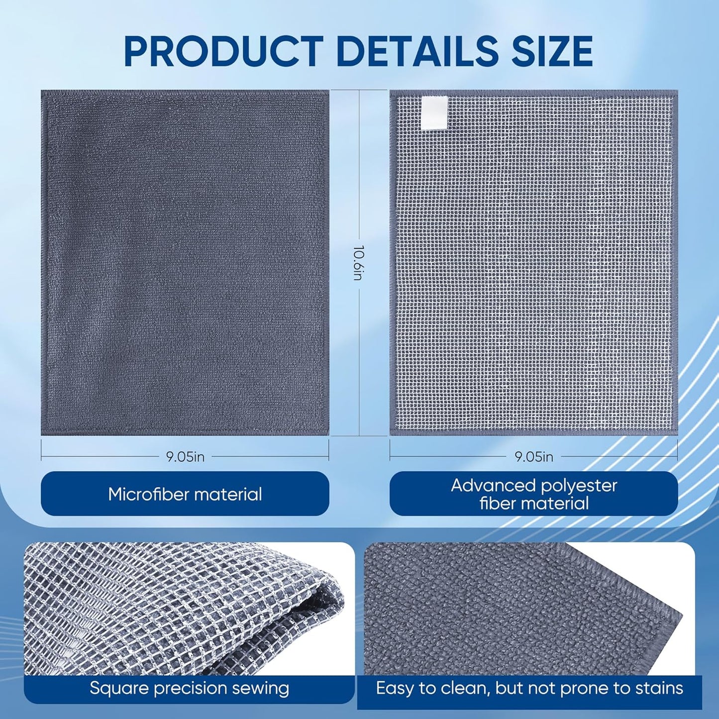 Forggon10 Pcs New Upgrade 2-Layer Non Scratch Wire Dishcloth,Wire Dishwashing Rag, Non-Scratch Wire Dishwashing Rags for Wet and Dry, Kitchen Cleaning Dish Rags for Cookware,Sinks, Dishes,Stove