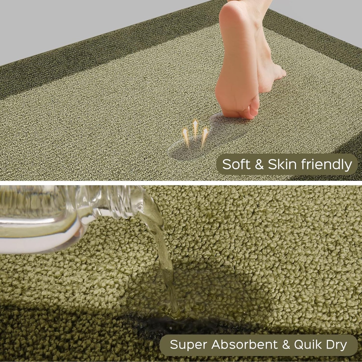 Machine Washable Runner Rug 24" x 84", Non Slip Kitchen Mat for Floor, Absorbent Entryway Rug for Kitchen, Bedroom, Hallway, Bathroom, Door (Roll Packing)