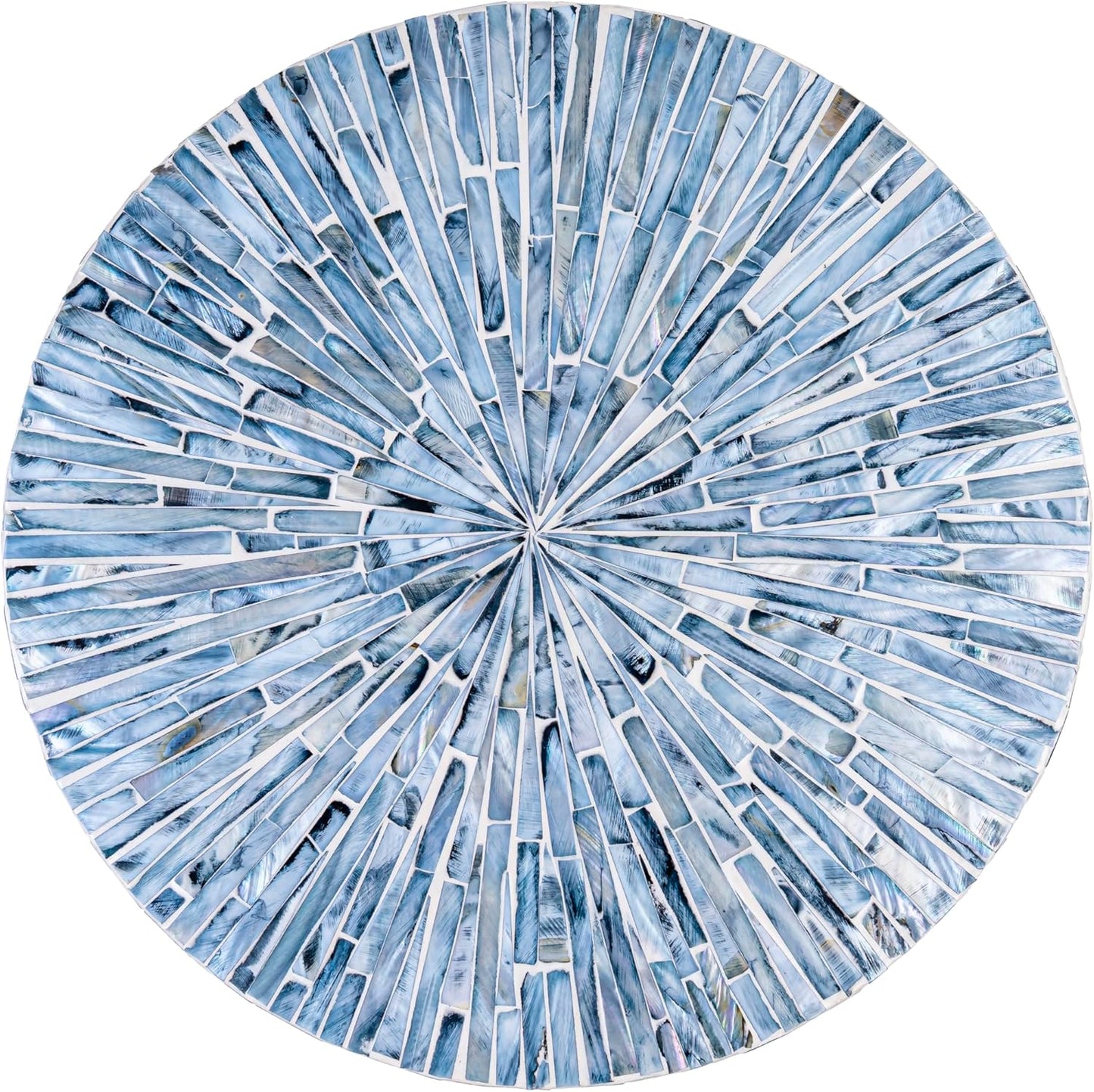 PEMAR Mother of Pearl Lazy Susan for Countertop Table (Blue Starburst, Standard (D12.6))