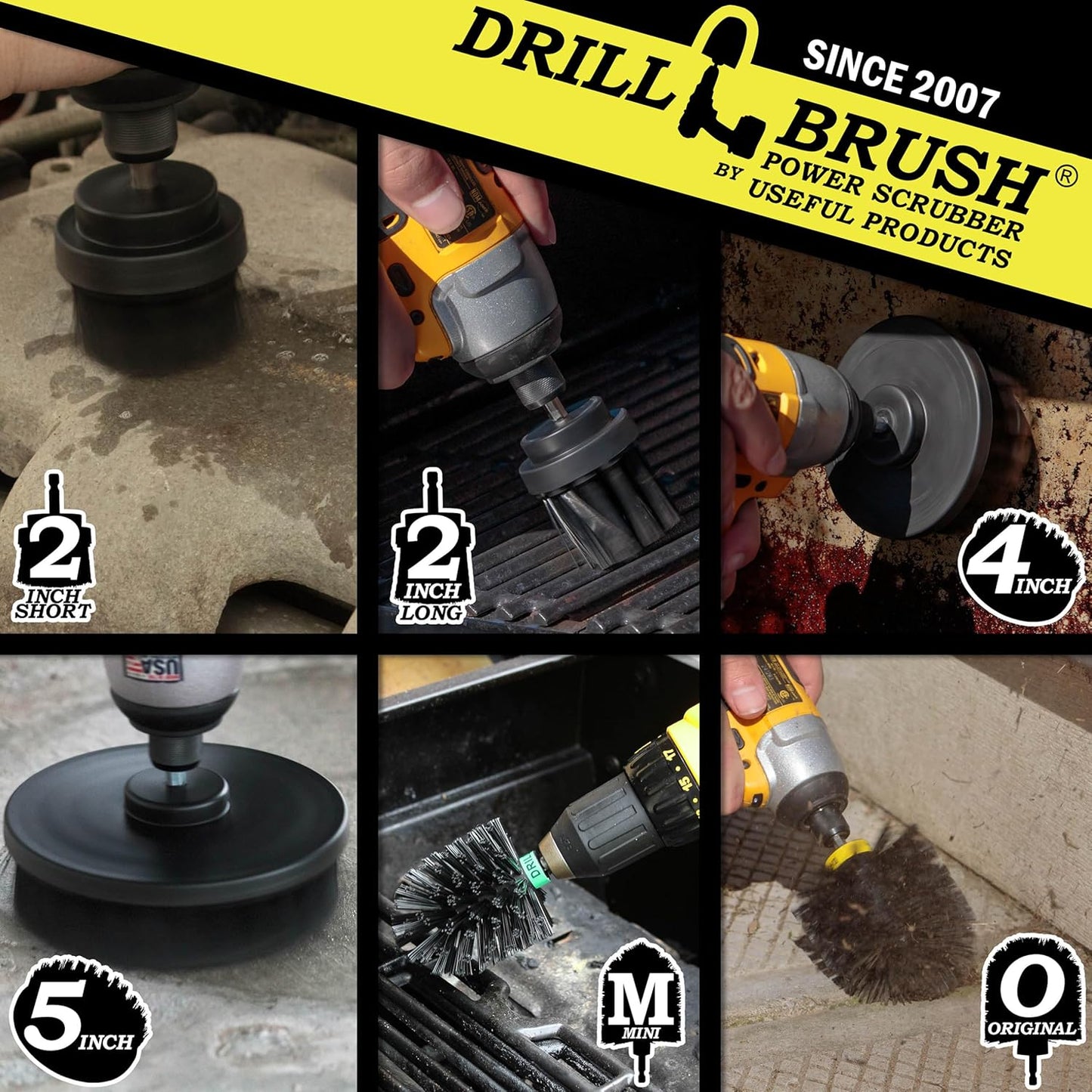 The Ultimate No-Wire Grill Brush Kit - BBQ Accessories - Drill Brush - Rust Remover - Cast Iron Skillet - Grill Cleaner - BBQ Brush - Grill Accessories - Grill Scraper - Electric Smoker - Gas Grill