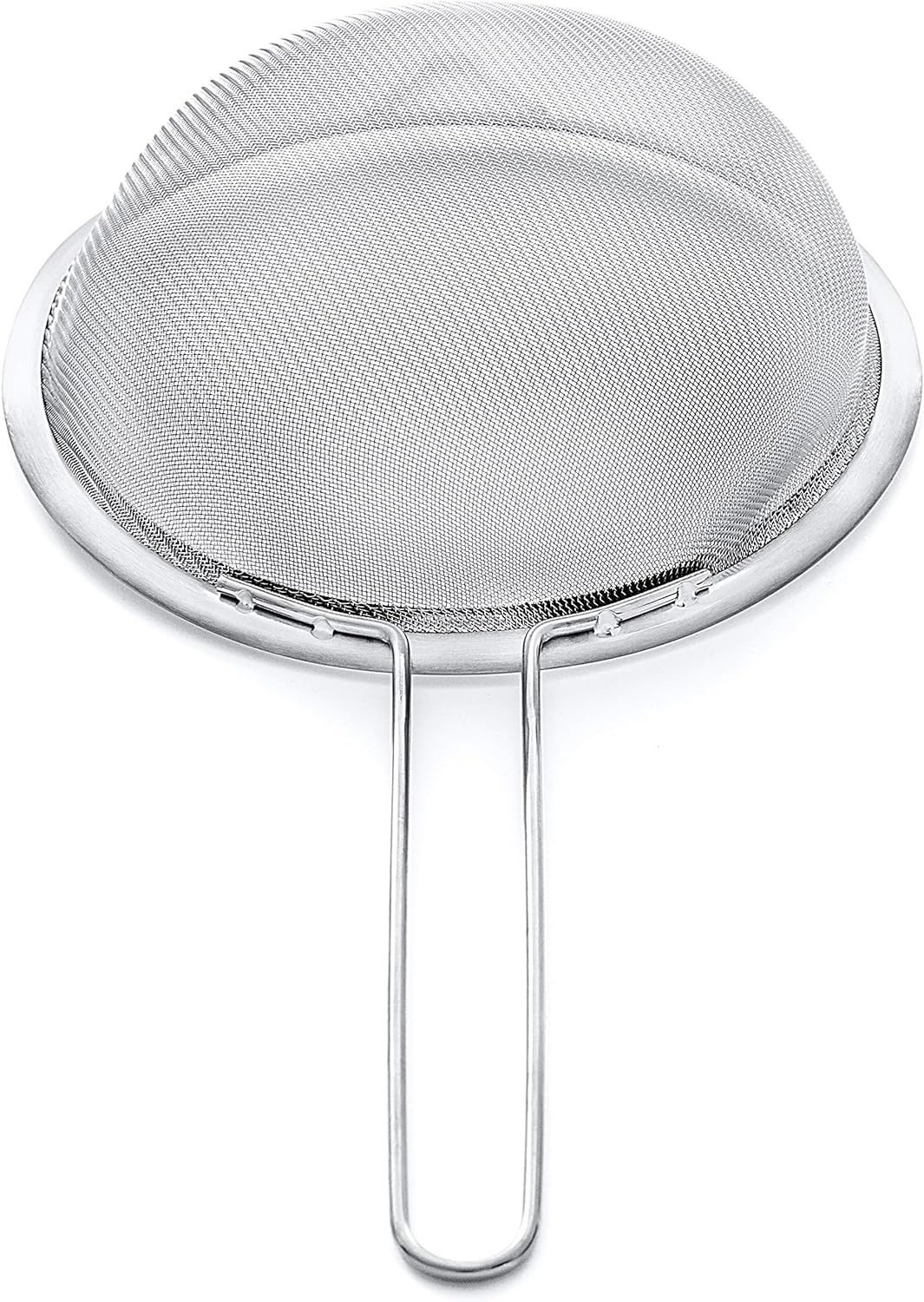 Strainer Set Fine Mesh – Premium 304 Stainless Steel (18/8) – 8″, 5.5″ and 3.3″ Sturdy Kitchen Strainers (Silver)