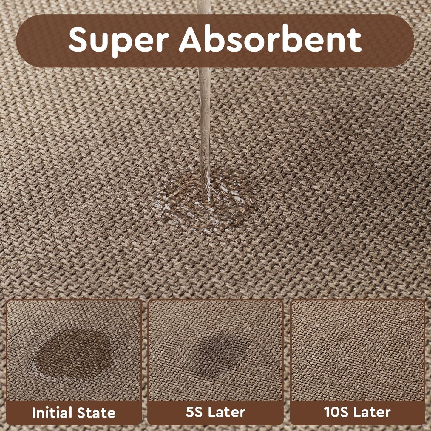 tchdio Kitchen Mats for Floor, Rubber Backed Kitchen Rugs Non Slip Washable, Superior Absorbent Kitchen Runner Rug Easy to Clean, Comfort Kitchen Floor Mat Front of Sink (Tan, 20" × 70")