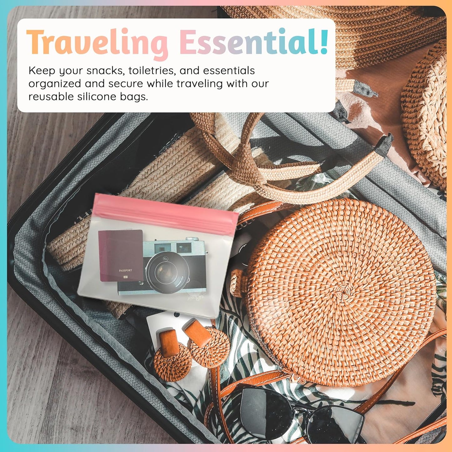 Reusable Silicone Food Storage Bags 8-Pack – BPA-Free Freezer & Dishwasher Safe, Leakproof Stand-Up Snack Bags 2 Gl + 2 L, 4 M– Eco-Friendly Airtight Ziplock Bags for Kitchen & Travel(Multicolor)