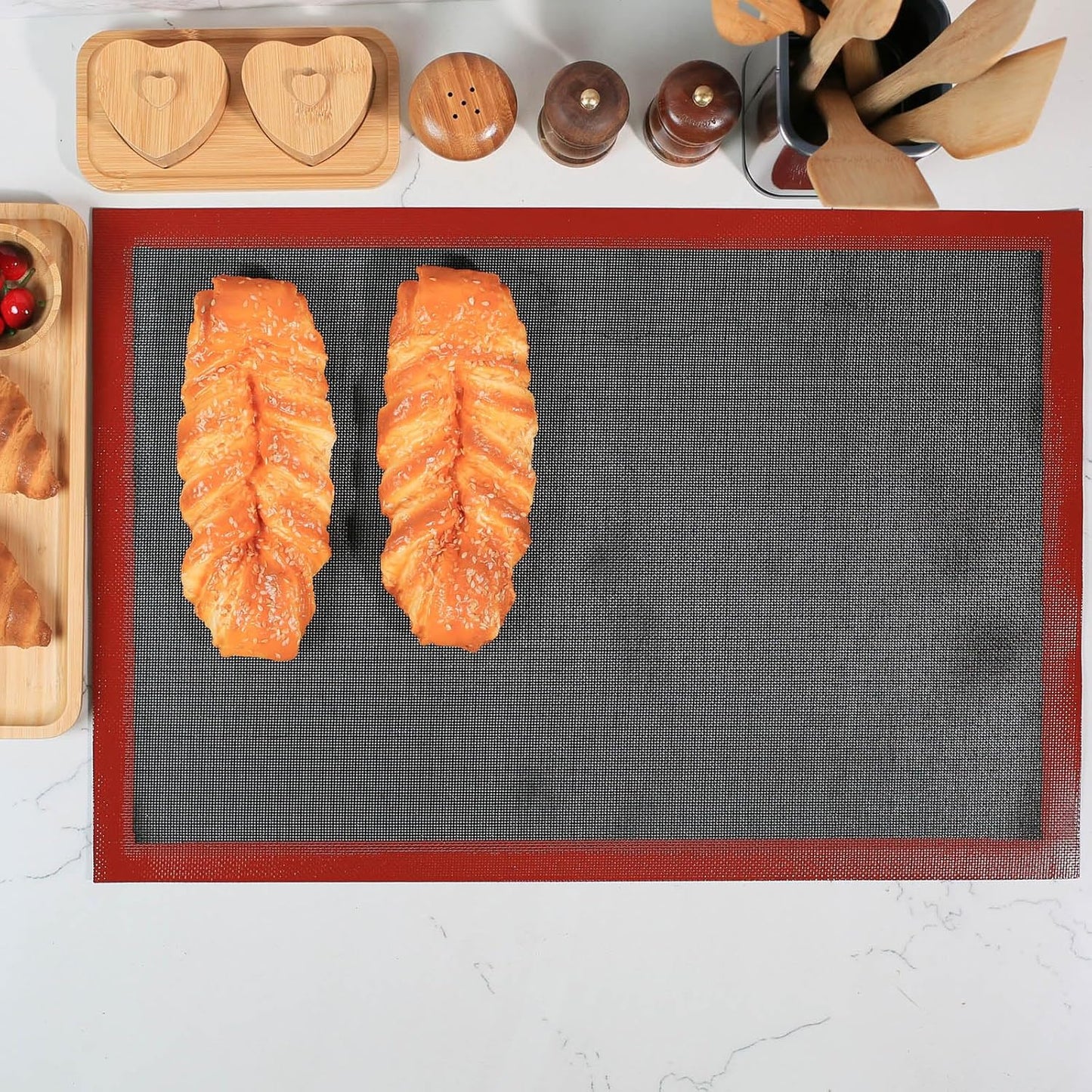Perforated Silicone Baking Mat for Full Size Sheet Pan, Non-Stick Eclair Baking Mat for 18x26 Commercial Pan, Reusable Cookie Sheet Liner for Commercial Oven Use 1 PCS