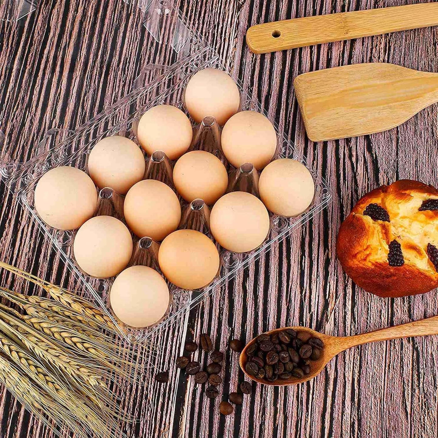 60Pack Egg Cartons Cheap Bulk 1 Dozen Jumbo Egg Cartons Extra Large Duck Egg Cartons for Chicken Eggs, Reusable Egg Carton for Home Ranch Chicken Farm, Commercial Business Market Display, 3x4 Grids