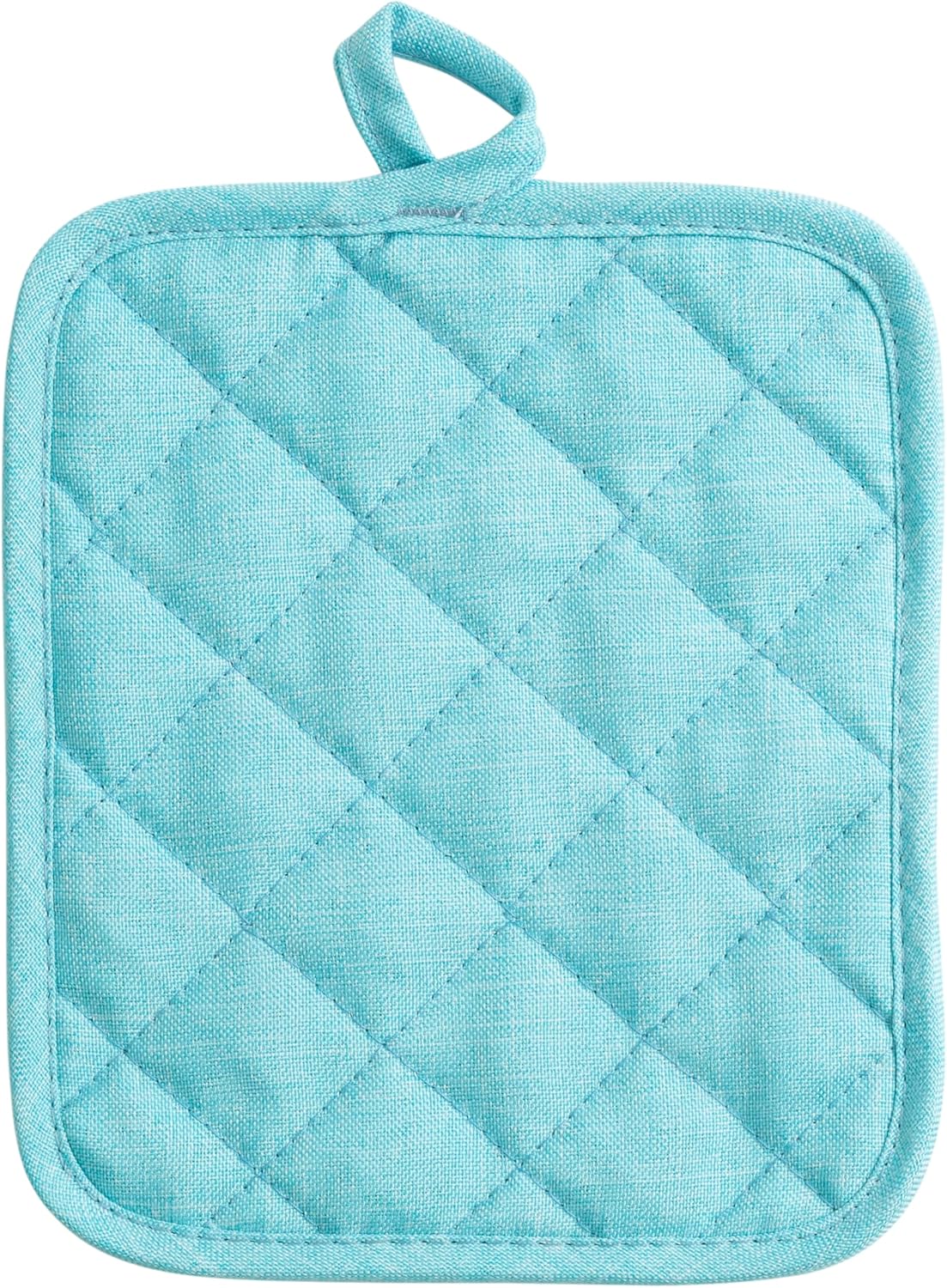 American Linen Pot Holders, Hot Pads, Table Pads for Kitchen and Dining Table, Non Slip Heat Resistant Hot Pot Holder (Aqua, 4 Pack)