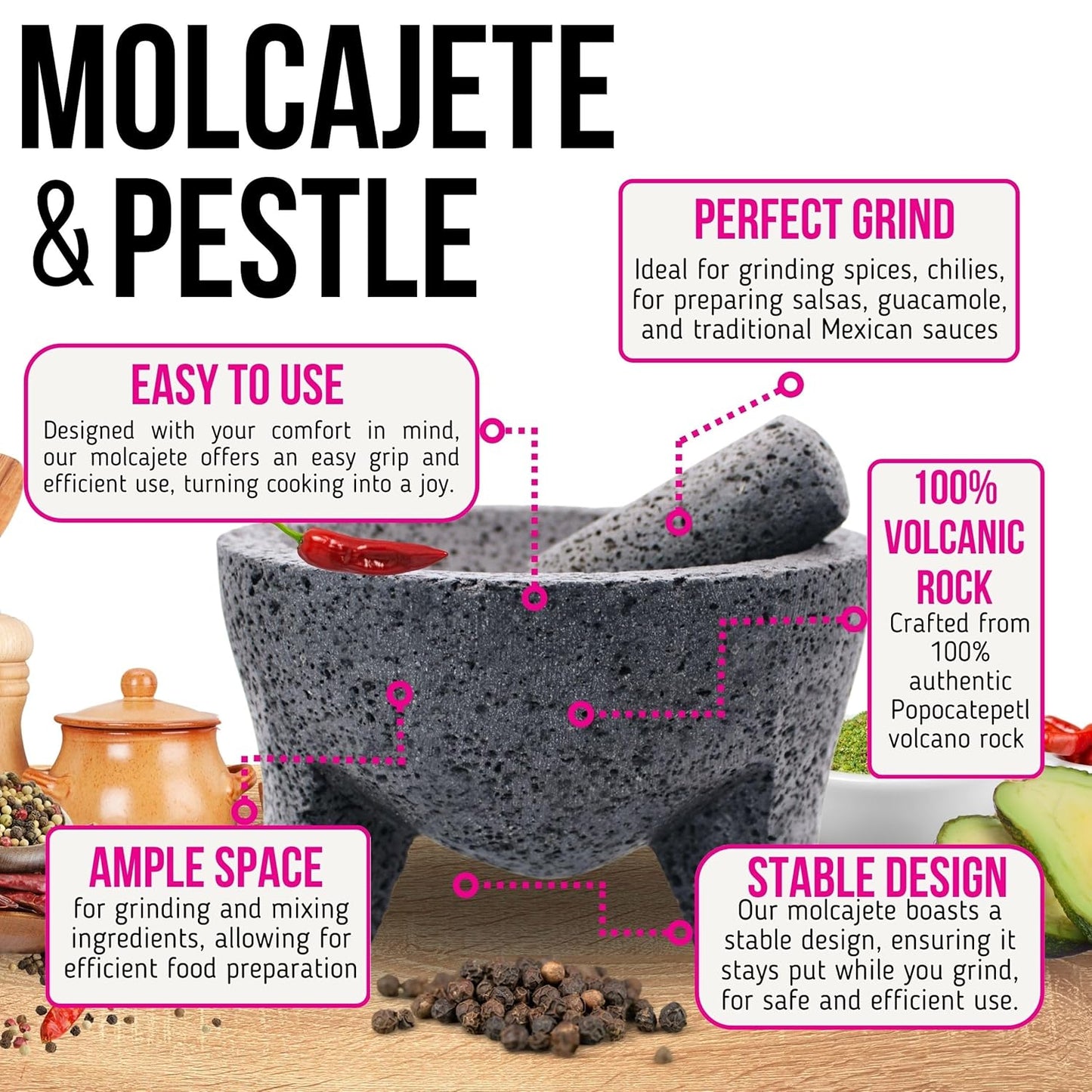 The original Molcajete Mexicano volcanic rock Handmade of Authentic Lava Rock in Mexico - Molcajete de Piedra volcanica - Molcajete Mortar Pestle molcajete bowl molcajete volcanic rock guacamole maker