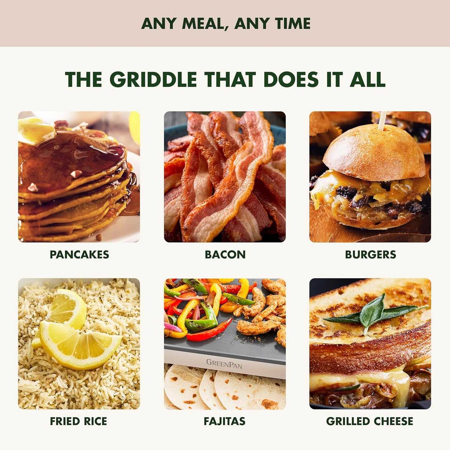 GreenPan Advanced 10.5”x 20” Electric Griddle with Warming Drawer, Healthy Ceramic Nonstick PFAS-Free Coating, Temperature Control, Easy and Versatile Countertop Meals, Dishwasher Safe, Clay