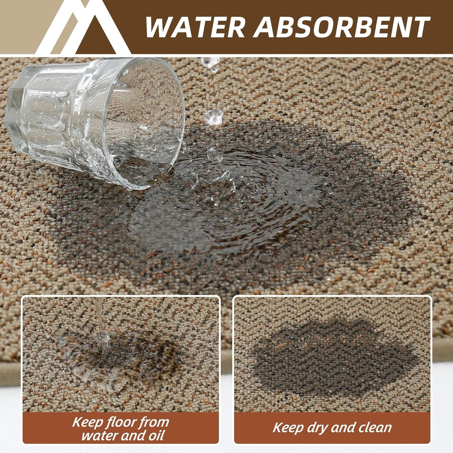 COSY HOMEER Kitchen Rugs and Mats 2PCS Non Slip Kitchen Mats for Floor Washable Stain Resistant Kitchen Runner Rug Sets Absorbent Kitchen Floor Mat 20"x32"+20"x48",Taupe