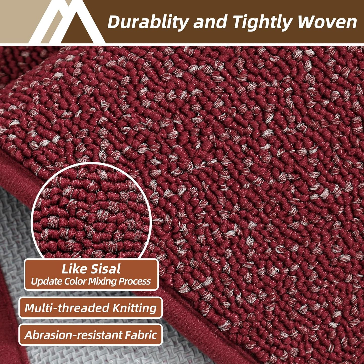 COSY HOMEER Kitchen Rugs Non Slip Washable 24"x36"+24"x60" Absorbent Kitchen Mats for Floor Stain Resistant Kitchen Runner Rug Sets of 2 Kitchen Floor Mats for Sink,Red