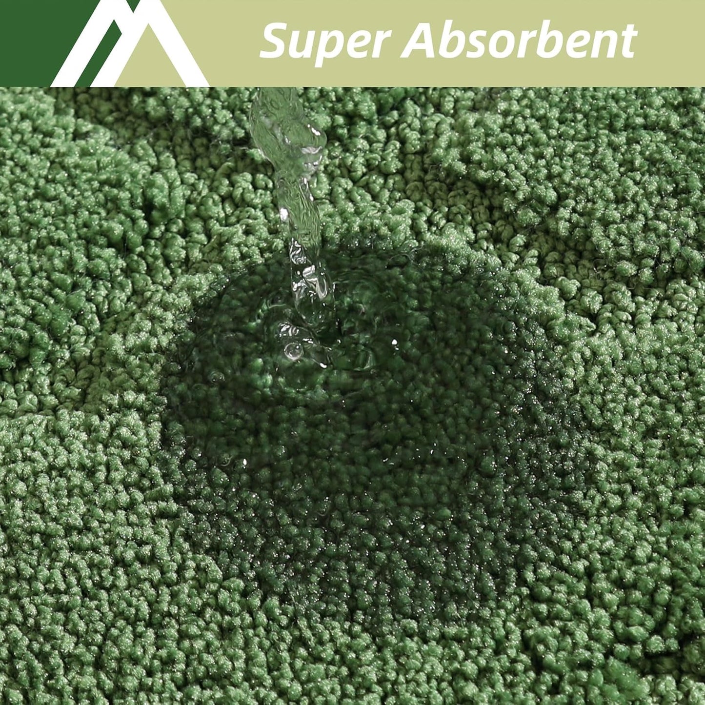 COSY HOMEER Soft Kitchen Floor Mats for in Front of Sink Super Absorbent Rugs 20"x59" Non-Skid Kitchen Standing Mat Washable,Polyester,Green