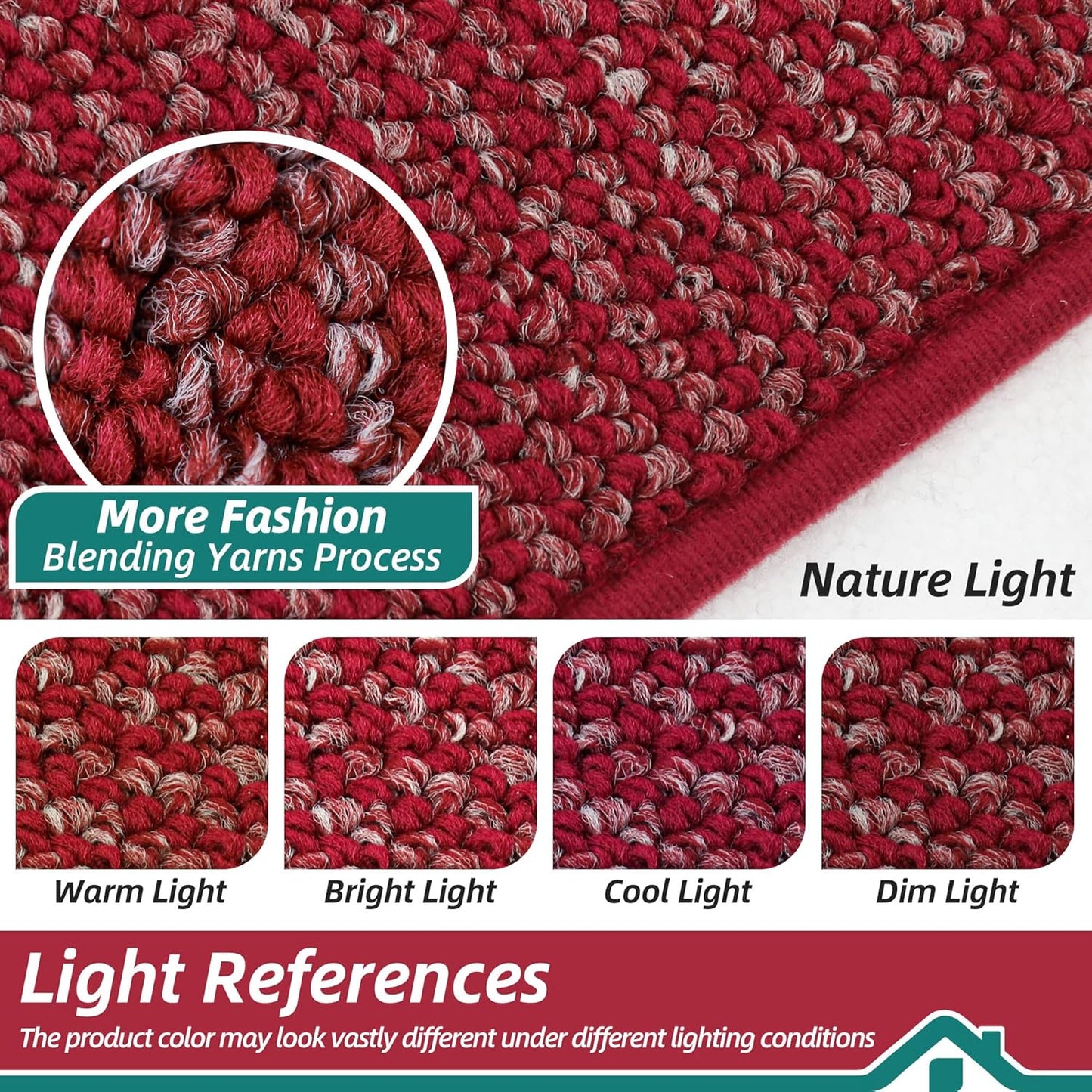 BEQHAUSE Kitchen Rugs 20"x32", Non-Slip Kitchen Mats for Floor, Super Absorbent and Stain Resistant Kitchen Rugs, Machine Washable Rugs for Kitchen, Hallway, Laundry & Sink, Red