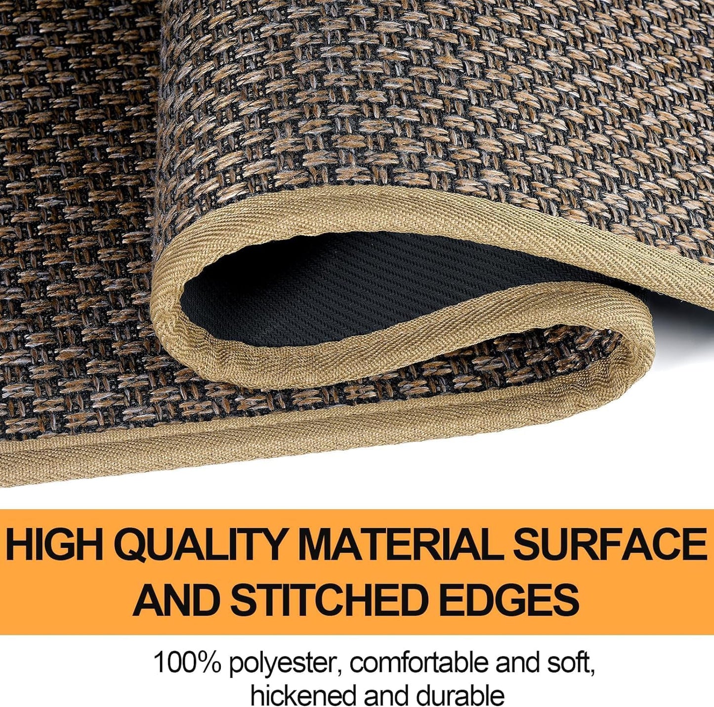 Kitchen Mat Set of 2 PCS, Cushioned Non Slip Rugs for Kitchen Floor, Absorbent Runner Comfort Standing Mats Washable for Kitchen, Office, Home (Brown, 17.3"x30"+17.3"x71")