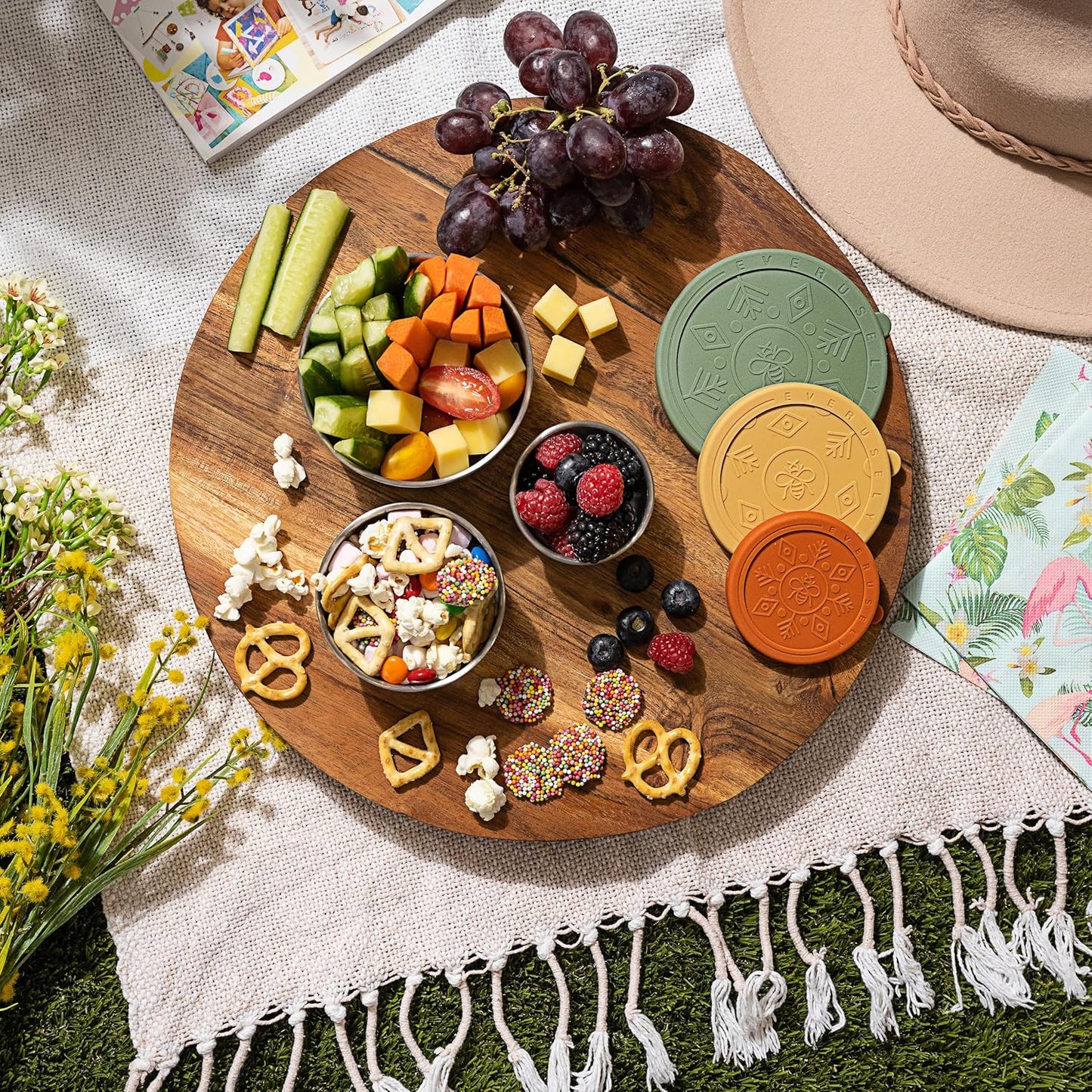 Everusely - Stainless Steel Food Containers - 3 Pack, Muted - Lunch Box - Snack Containers for Office, Home Food Storage - Leakproof with Silicone Lids - Dishwasher & Freezer Safe